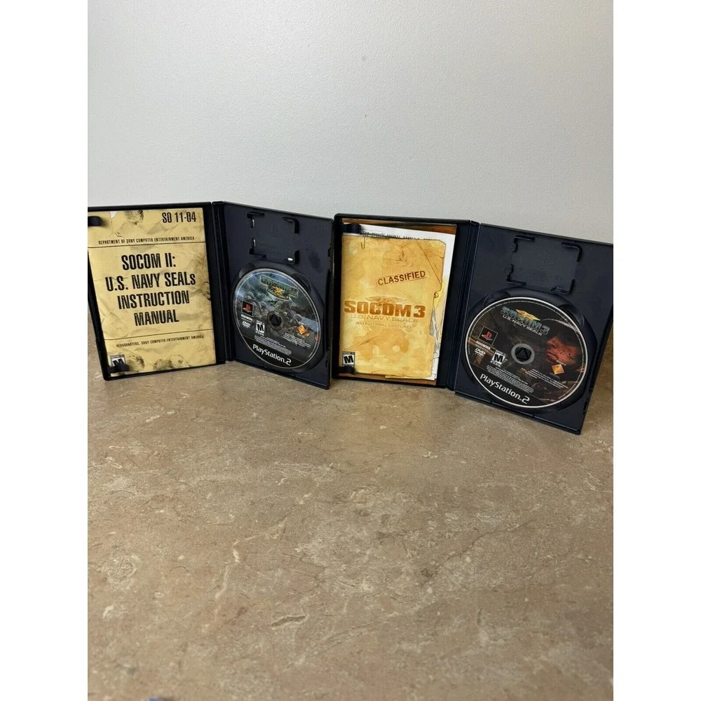 PS2‎ Socom US Navy Seals 2 & 3 Black Label Complete, Working!